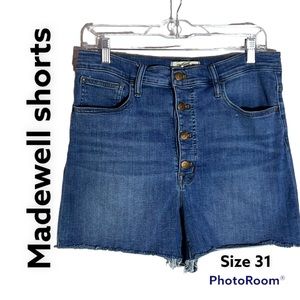 Madewell high waist jean shorts with button fly Sz 31